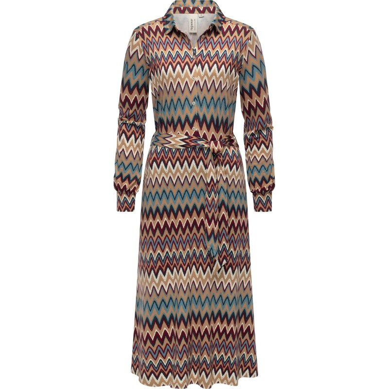 Ragwear Košilové šaty Plantee velbloudí / petrolejová / vínově červená 114281302