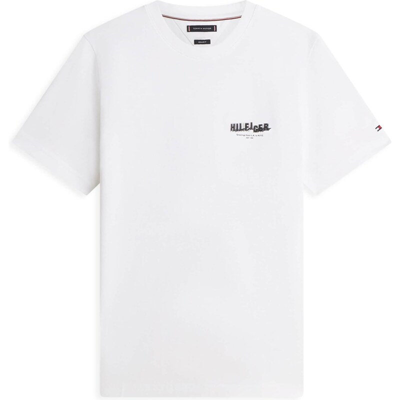 TOMMY HILFIGER Tričko marine modrá / hnědá / zelená / bílá