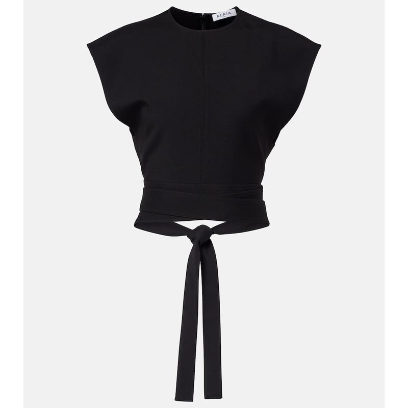Alaia AlaÃ¯a Belted wool top