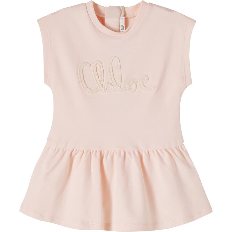 Chloe Kids ChloÃ Kids Logo-embroidered cotton jersey dress
