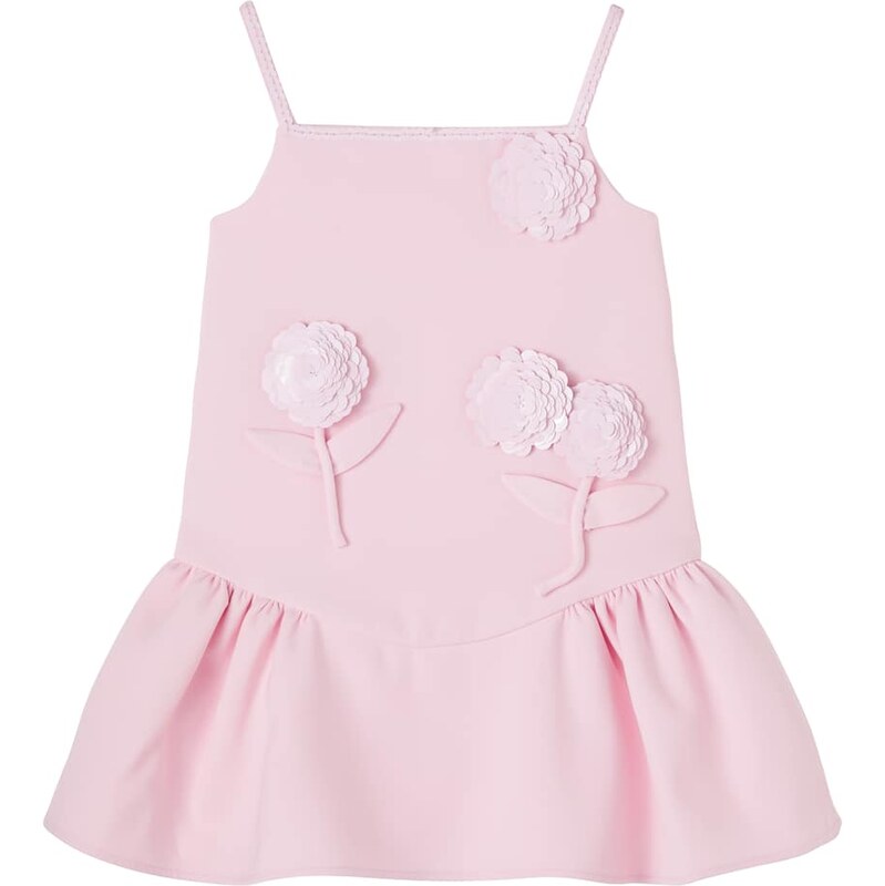 Self-Portrait Kids Floral-appliquÃ crÃªpe dress