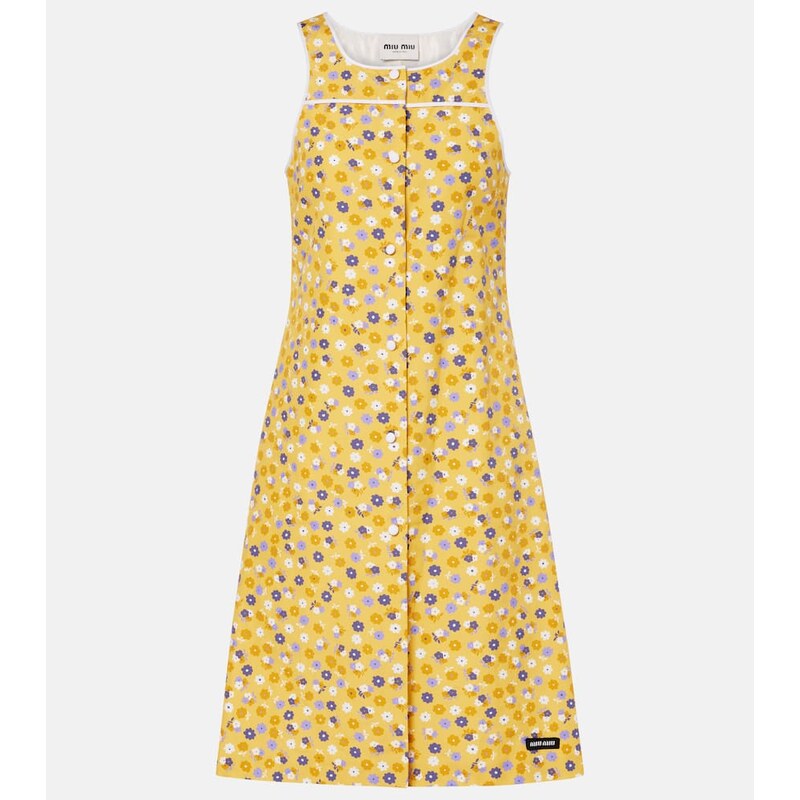 Miu Miu Floral cotton poplin midi dress