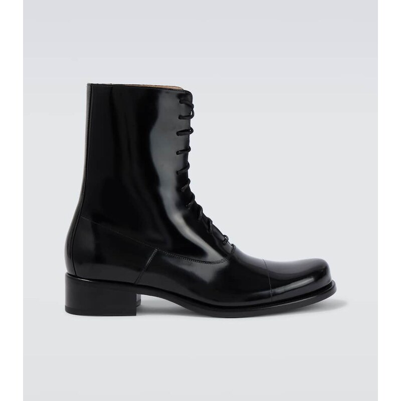 The Row Kai patent leather lace-up boots