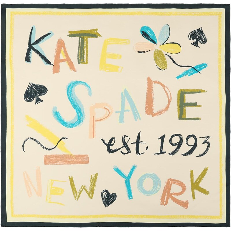 Kate Spade Šátek aqua modrá / žlutá / pastelově žlutá / tmavě
