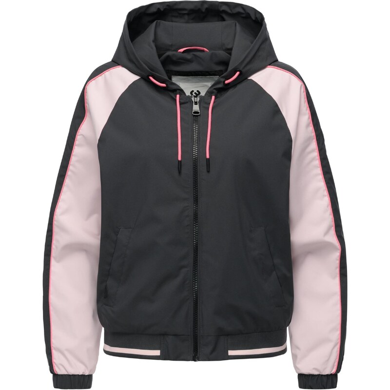 Ragwear Funkční bunda Nicandra tmavě šedá / světle růžová