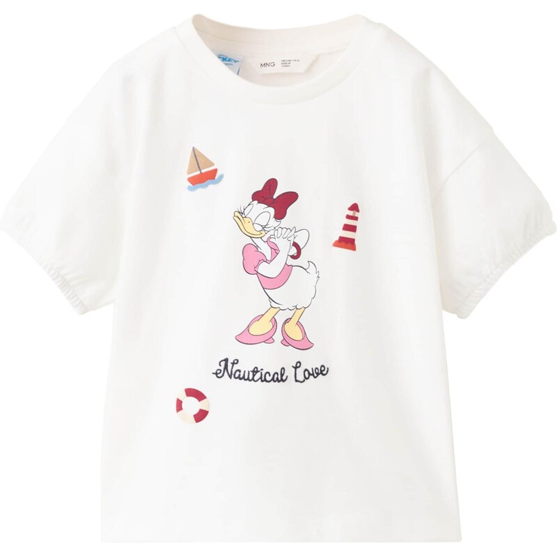 MANGO KIDS Tričko PDLOVE pastelově žlutá / pastelově růžová /