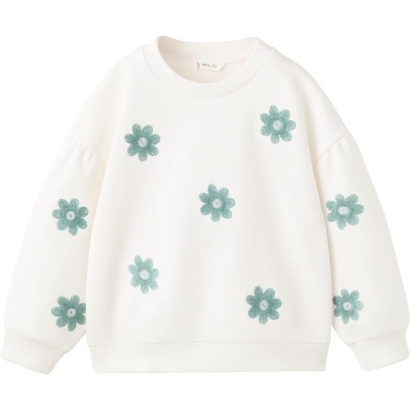 MANGO KIDS Mikina BRODI zelená / offwhite