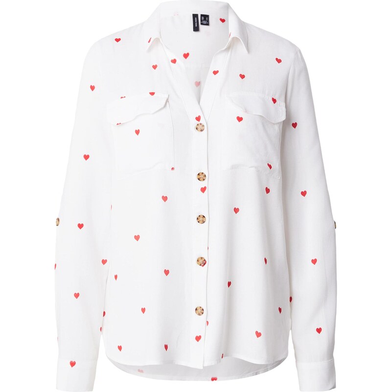 VERO MODA Halenka VMBumpy červená / bílá