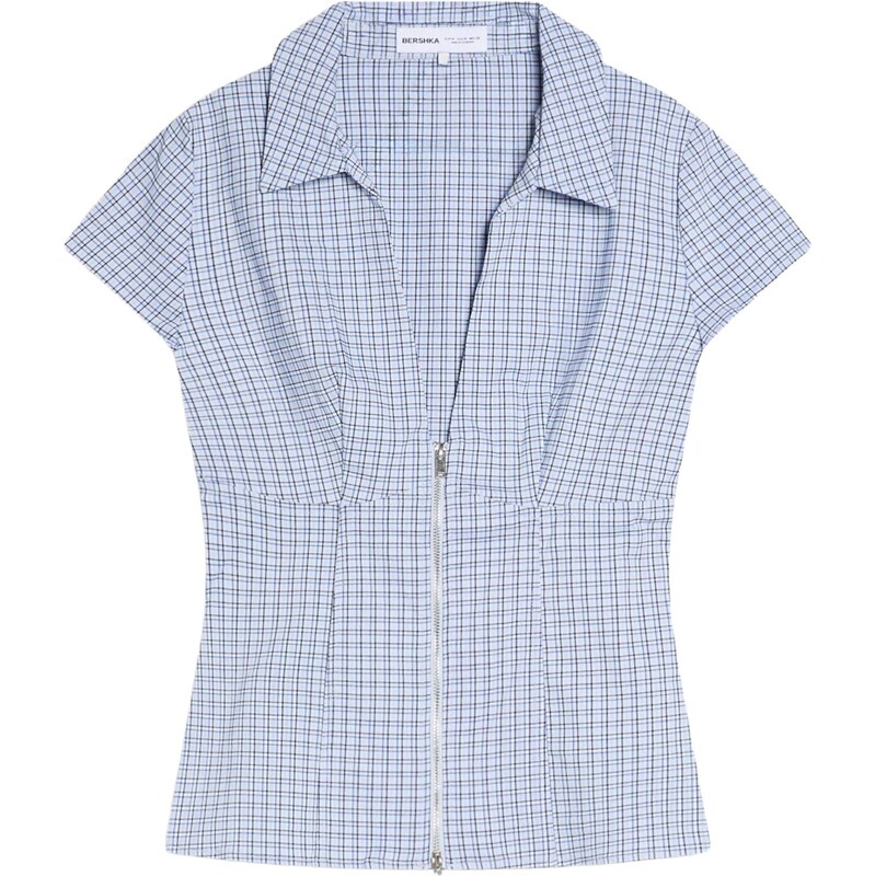Bershka Halenka námořnická modř / světlemodrá / černá