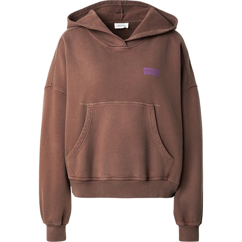 AMERICAN VINTAGE Mikina PLIZZY hnědá / fialová 114239911