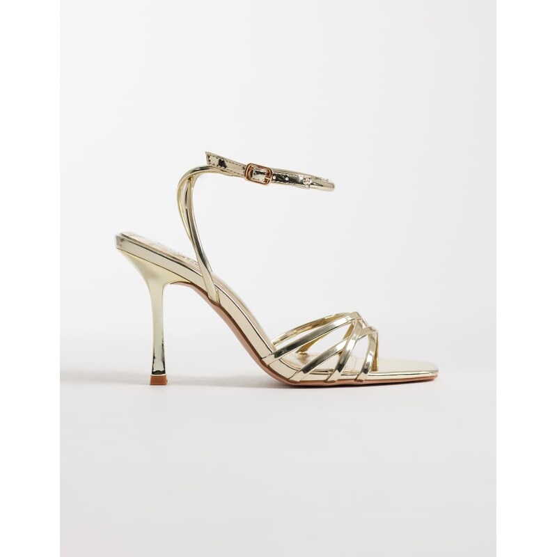 SIMMI Shoes Simmi London Amby strappy heeled sandals in gold