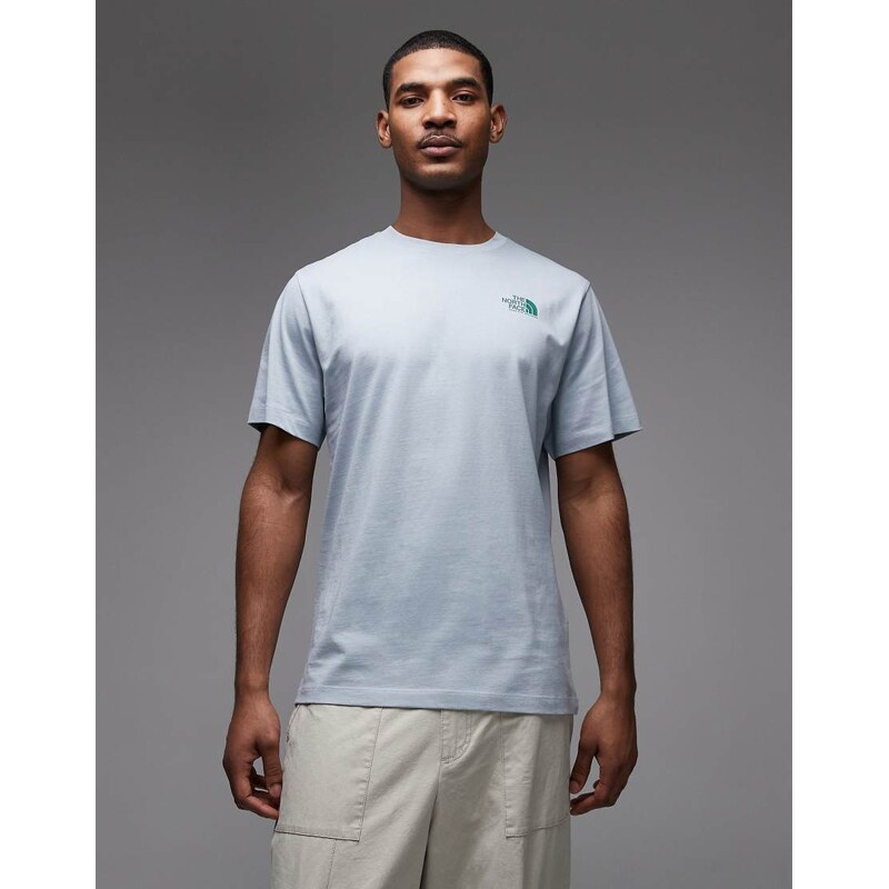 The North Face Mountain Scribble backprint t-shirt in grey