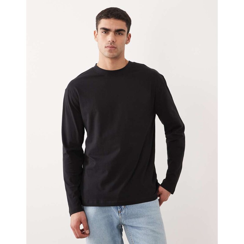 ASOS DESIGN Essentials relaxed long sleeve t-shirt in black