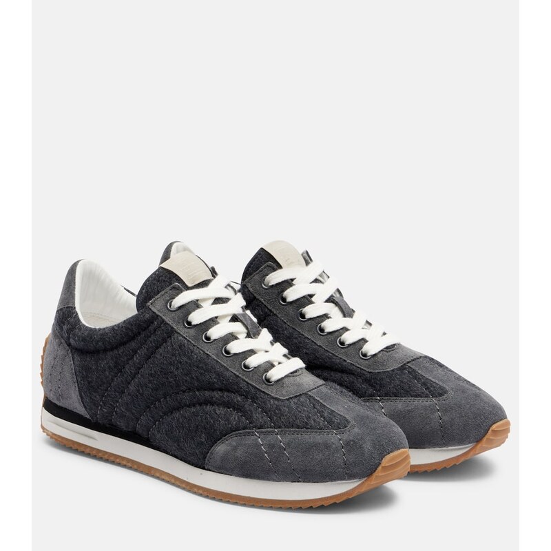 Toteme Suede-trimmed sneakers