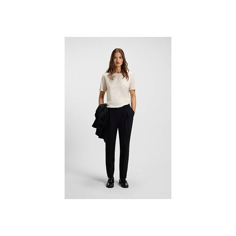 BOSS Regular-fit T-shirt with stretch-silk front 113938493