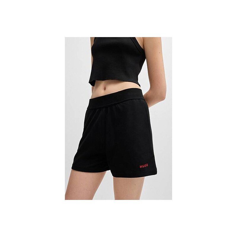 HUGO Logo-print shorts in stretch fabric 114160239