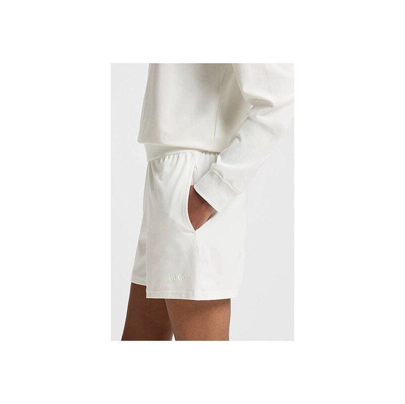 HUGO Logo-print shorts in stretch fabric 114160240