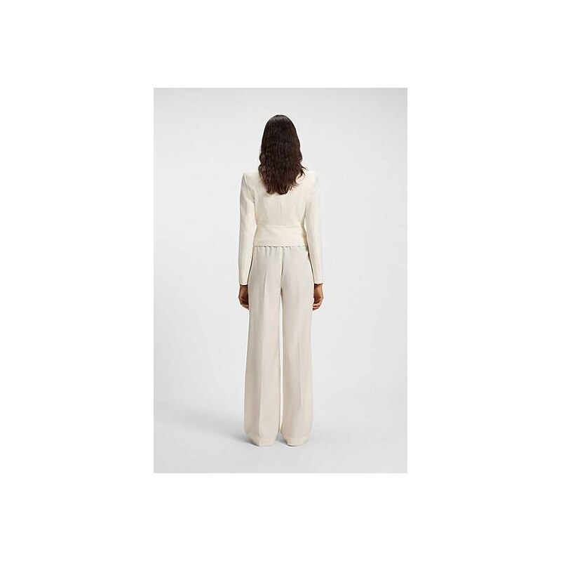 BOSS Slim-fit cropped jacket with collarless styling 114160232