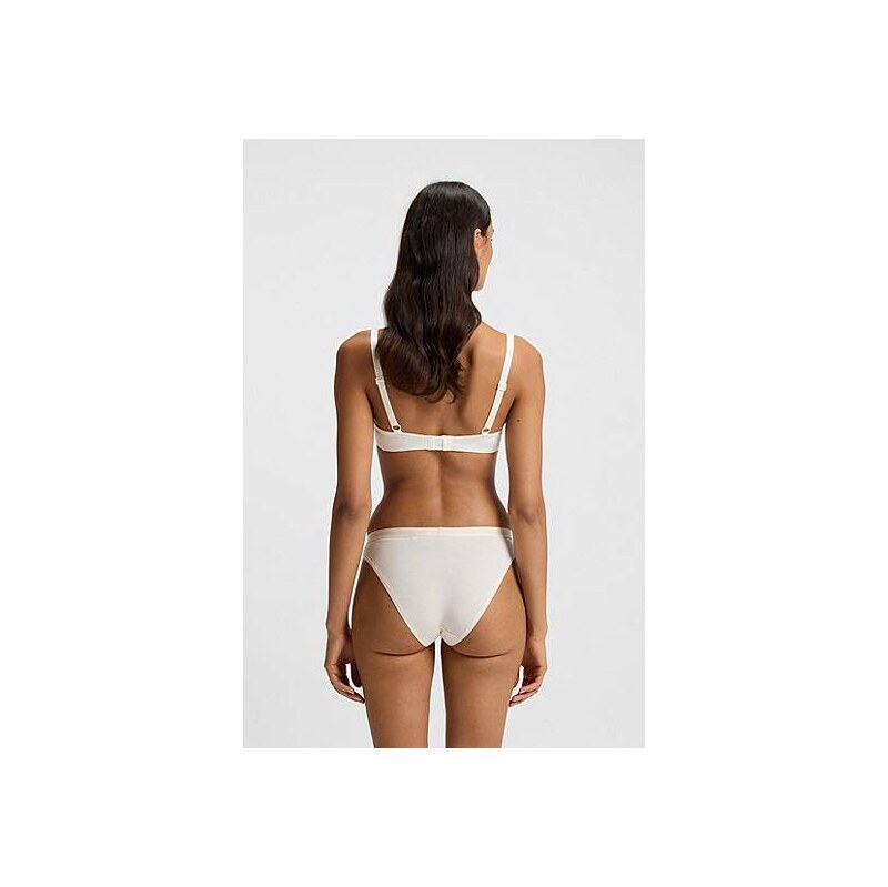 BOSS Stretch-jersey underwire bra with logo straps 114160266
