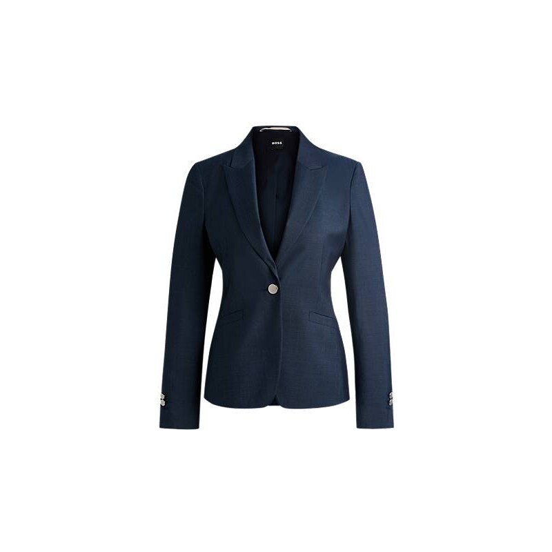 BOSS Slim-fit jacket in denim-effect virgin-wool twill 113939347