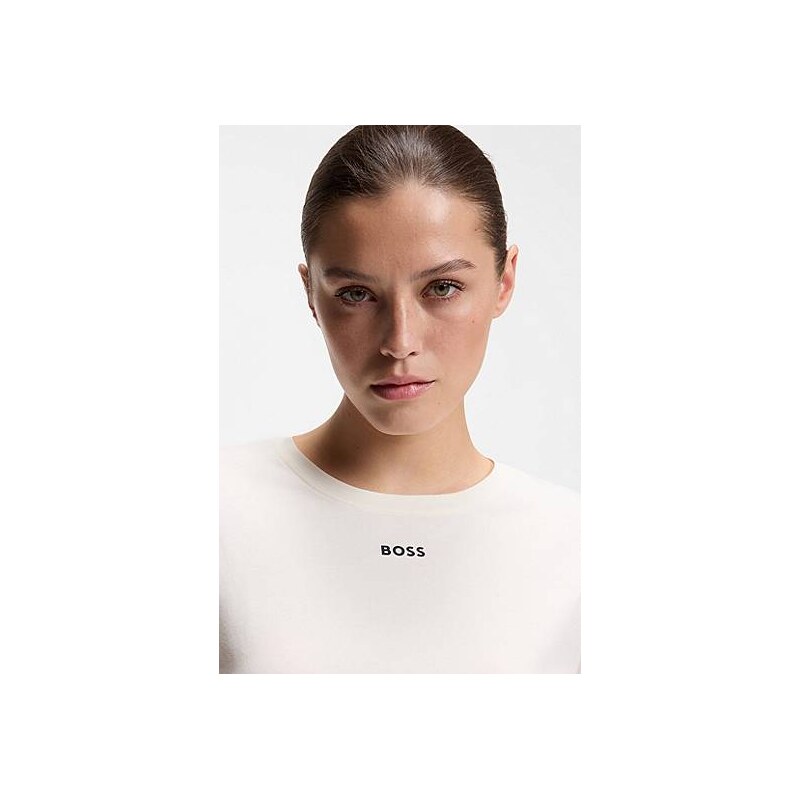 BOSS Stretch-cotton pyjama top with logo print 114160358