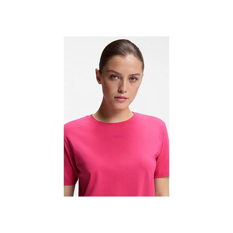 BOSS Stretch-cotton pyjama T-shirt with logo print 114089919