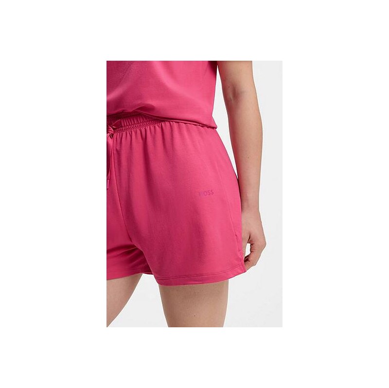 BOSS Stretch-cotton pyjama shorts with branded cords 114043124