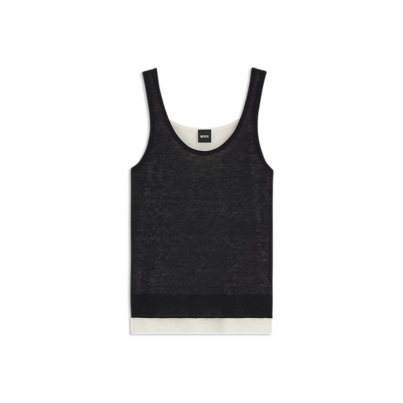 BOSS Knitted vest top with layered design 114160758