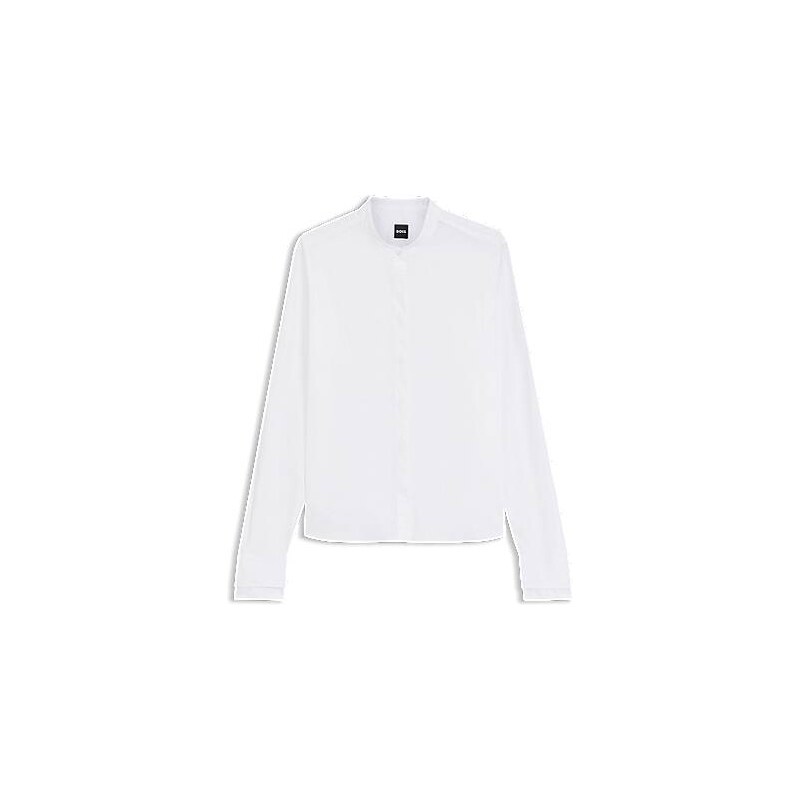 BOSS Regular-fit blouse in cotton poplin with concealed placket 113939969