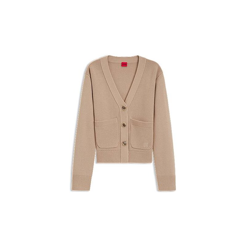 HUGO Wool-blend cardigan with embroidered logo 113940066