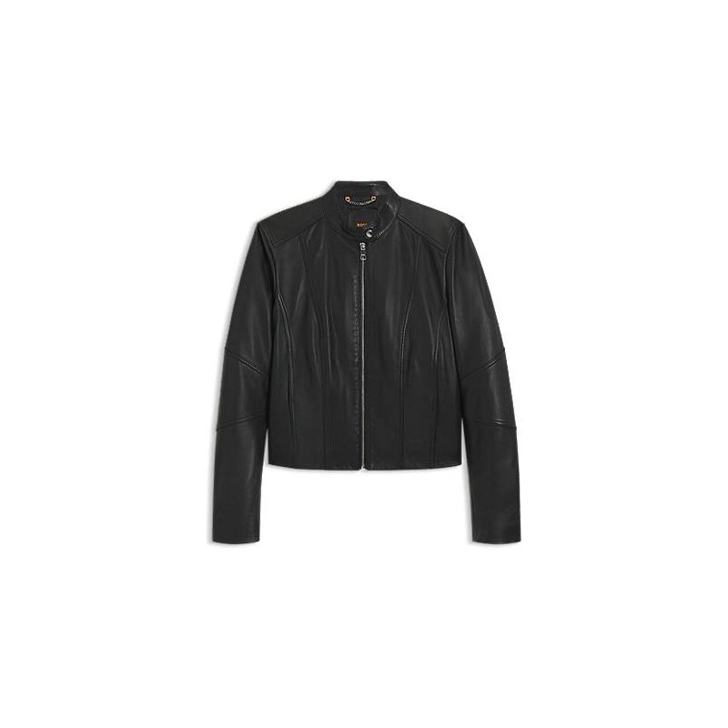 BOSS Regular-fit jacket in leather 113940086