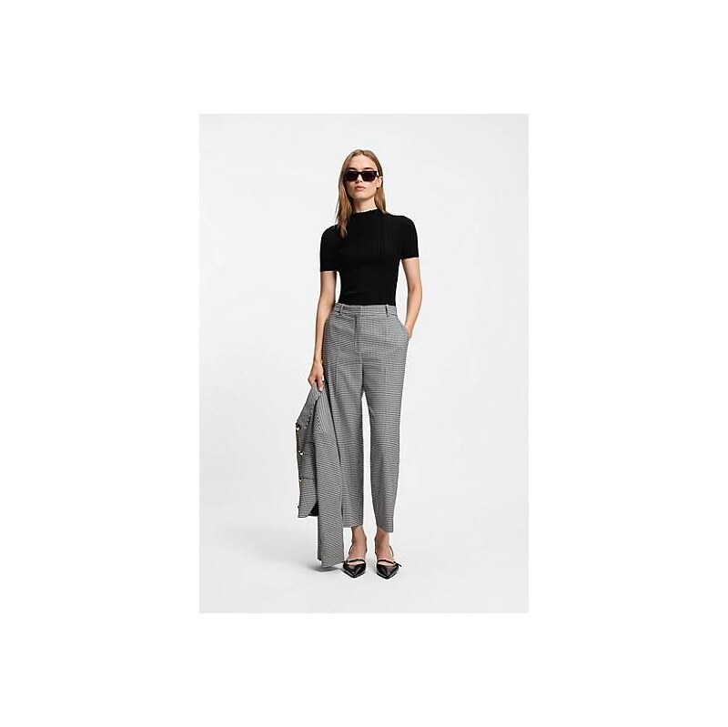 HUGO Irregular-rib sweater with mock neck 113939891