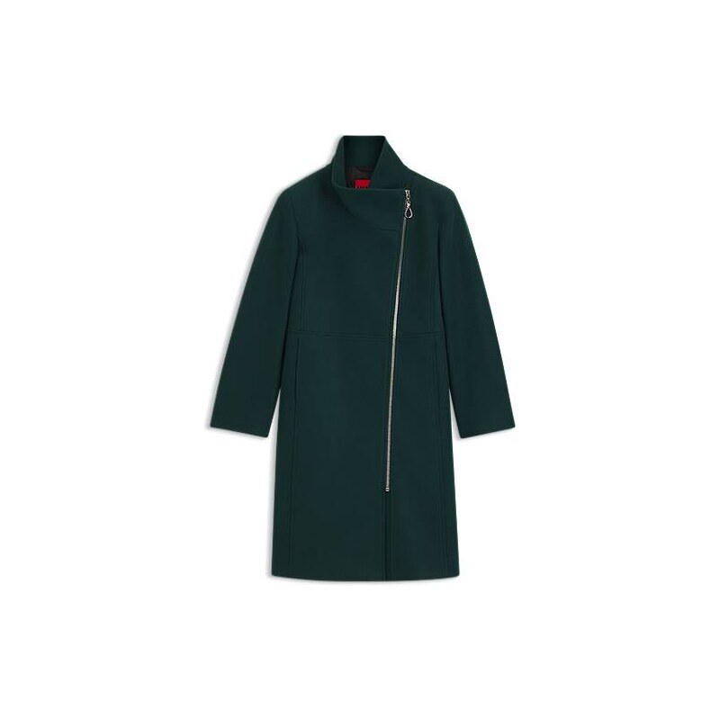 HUGO Regular-fit coat with asymmetric zip 115008276