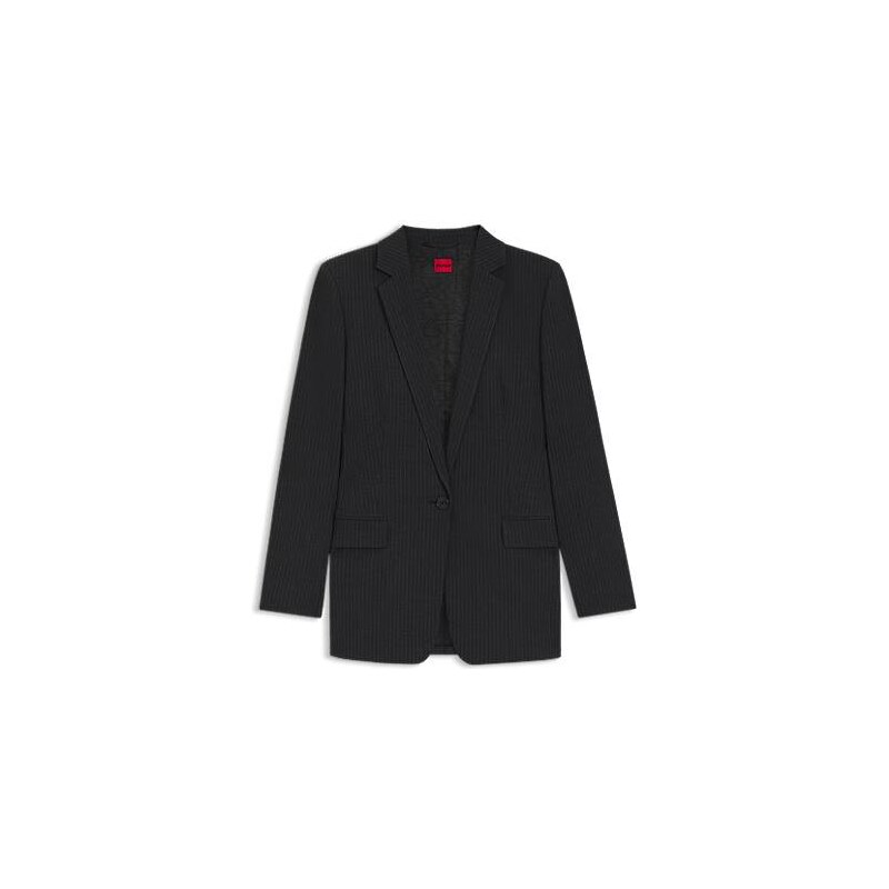 HUGO Longline regular-fit blazer in pinstripe flannel 114161194