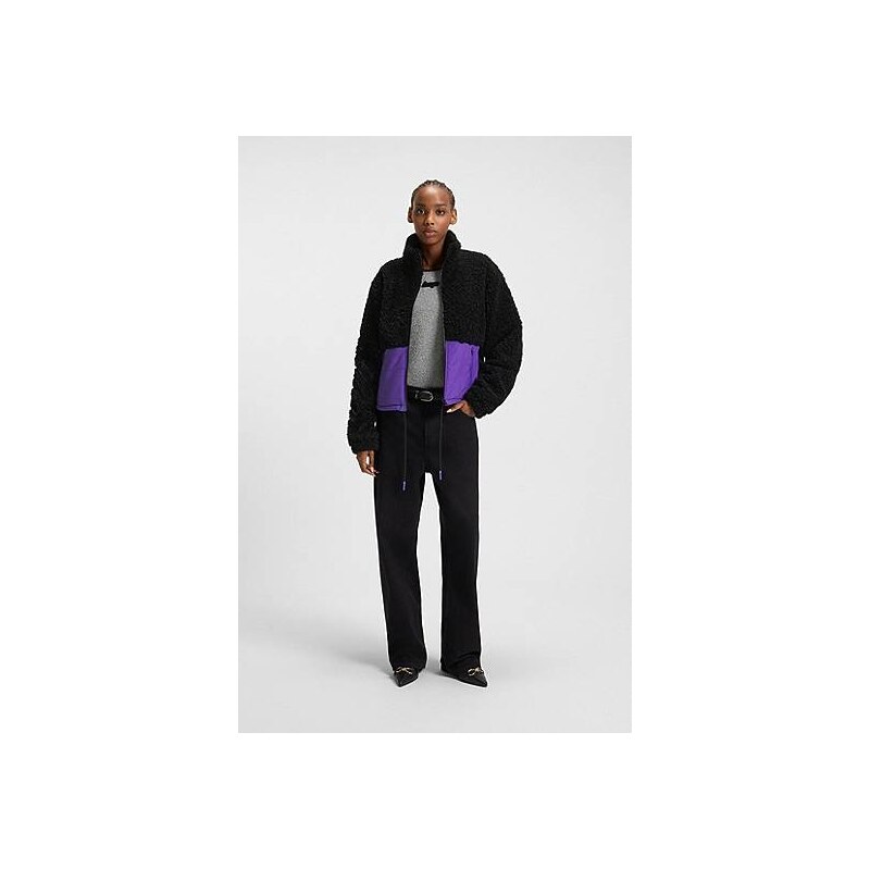 HUGO Teddy jacket with colour-blocking and embroidered logo 113940115