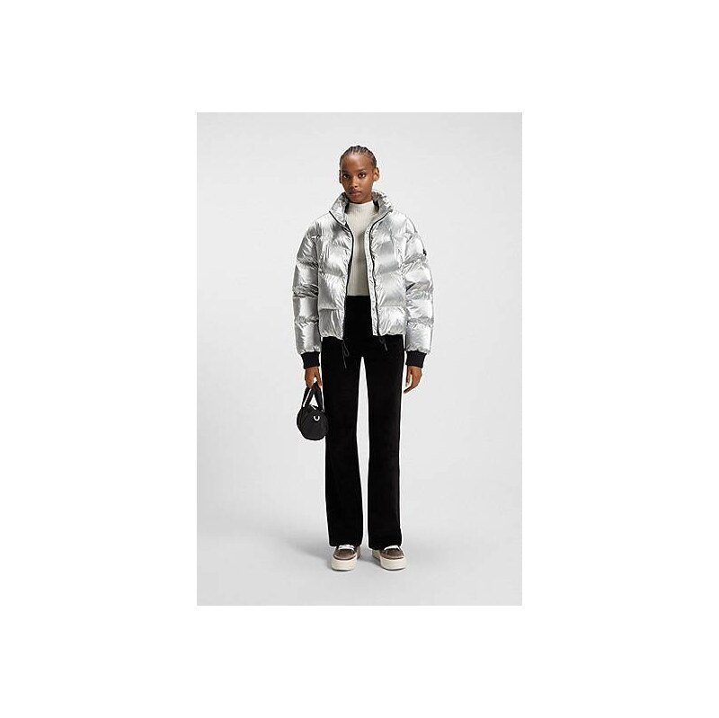HUGO High-sheen puffer jacket with silicone logo badge 113940114