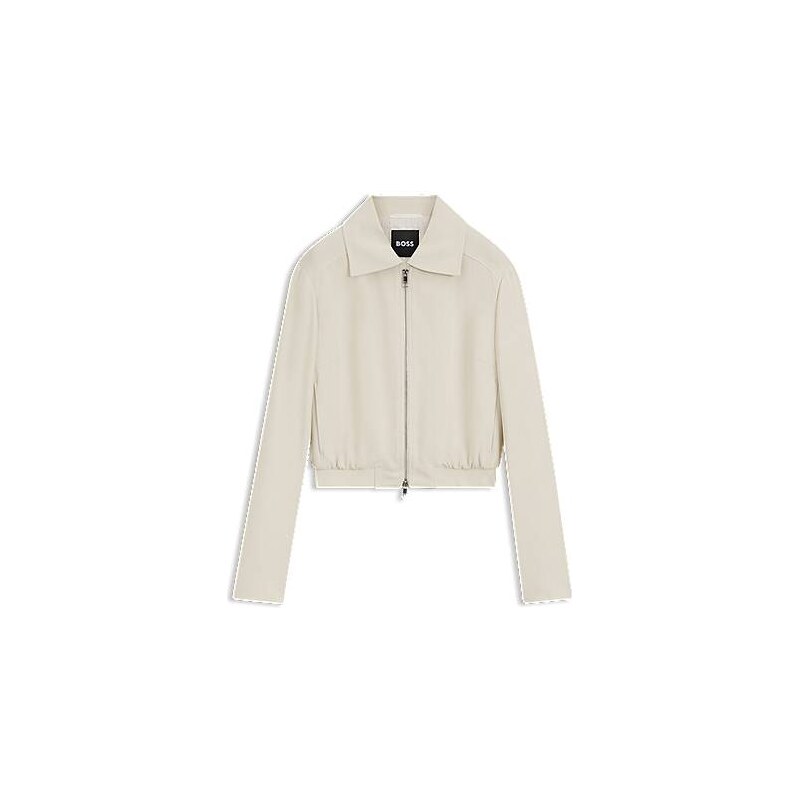 BOSS Regular-fit zip-up jacket in crepe fabric 113940432