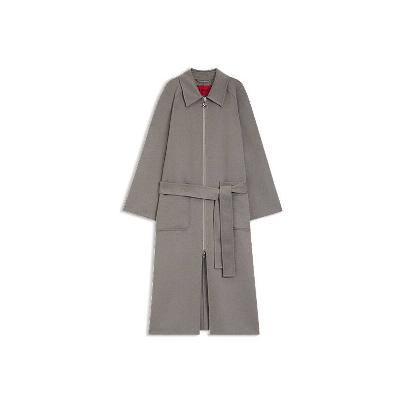 HUGO Belted coat in double-faced fabric 113940610
