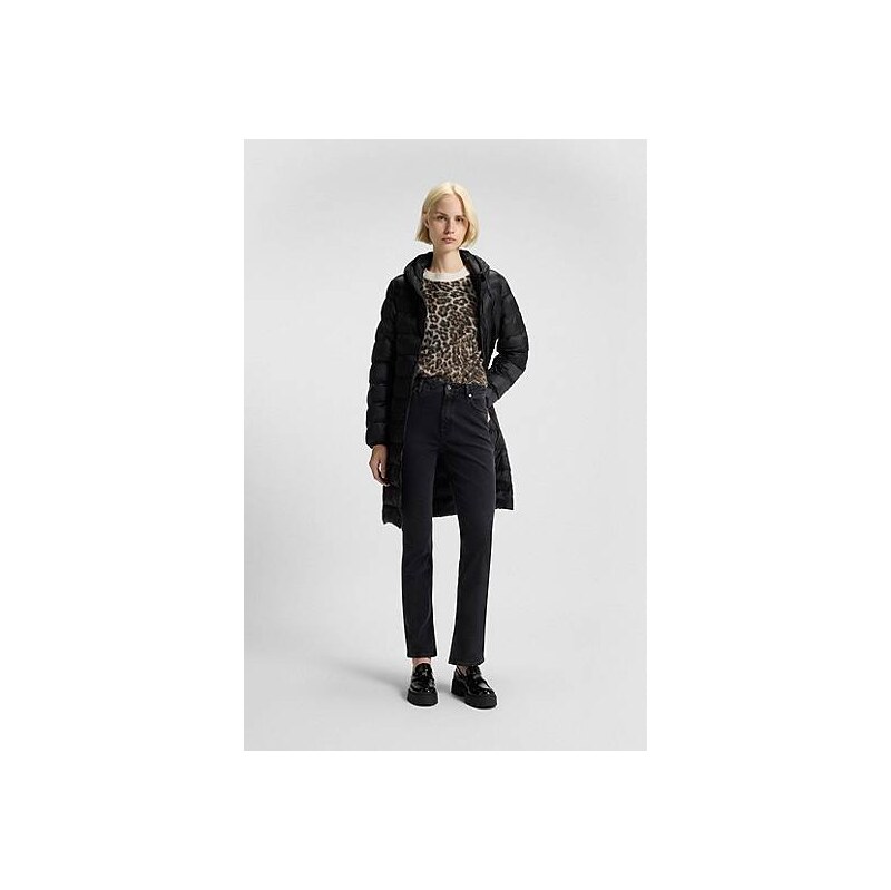 HUGO Loose-fit knitted sweater with leopard jacquard 113940236