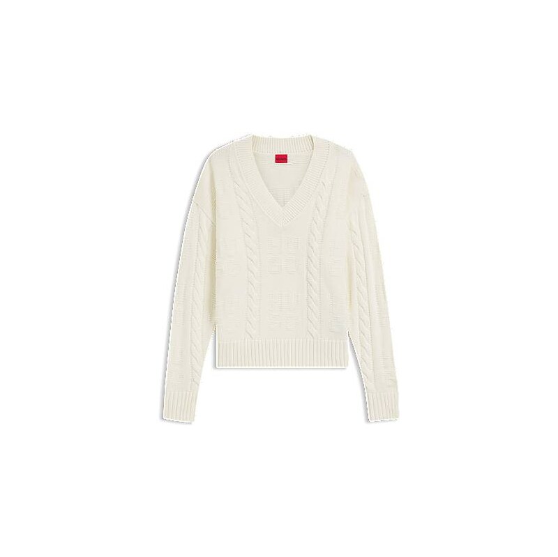 HUGO Oversized-fit sweater with cable knit 113940774