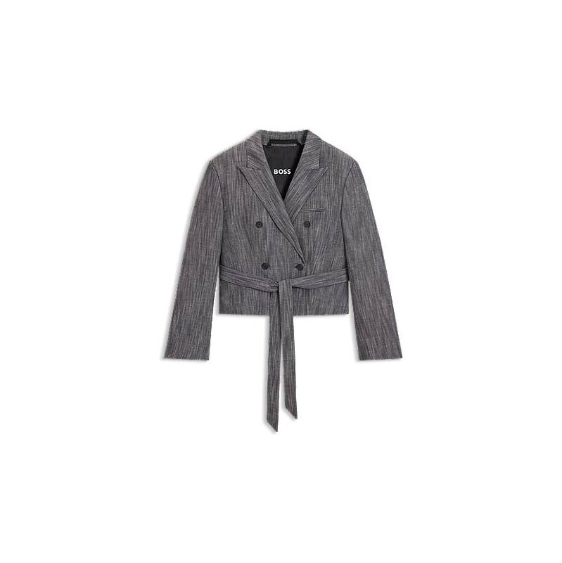 BOSS Regular-fit blazer in melange denim 113940740