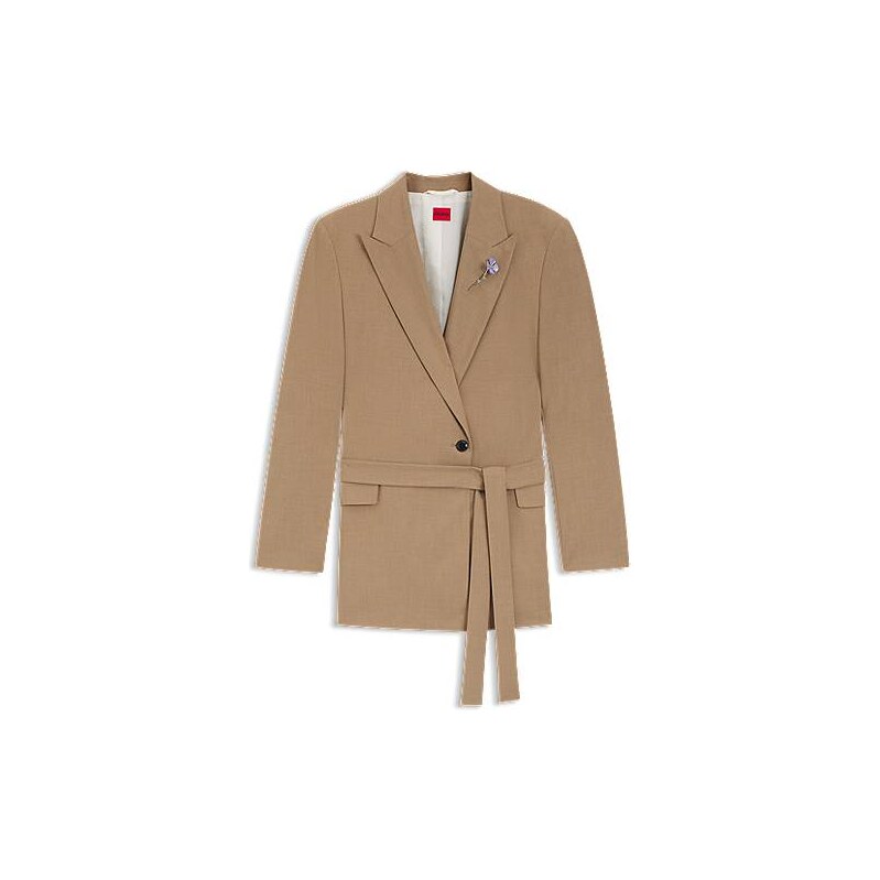 HUGO Regular-fit blazer in stretch melange fabric 113940767