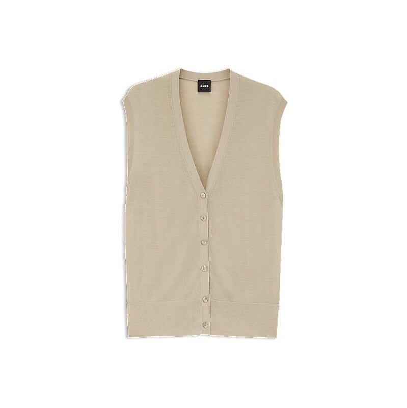 BOSS Knitted waistcoat with merino wool 113940956