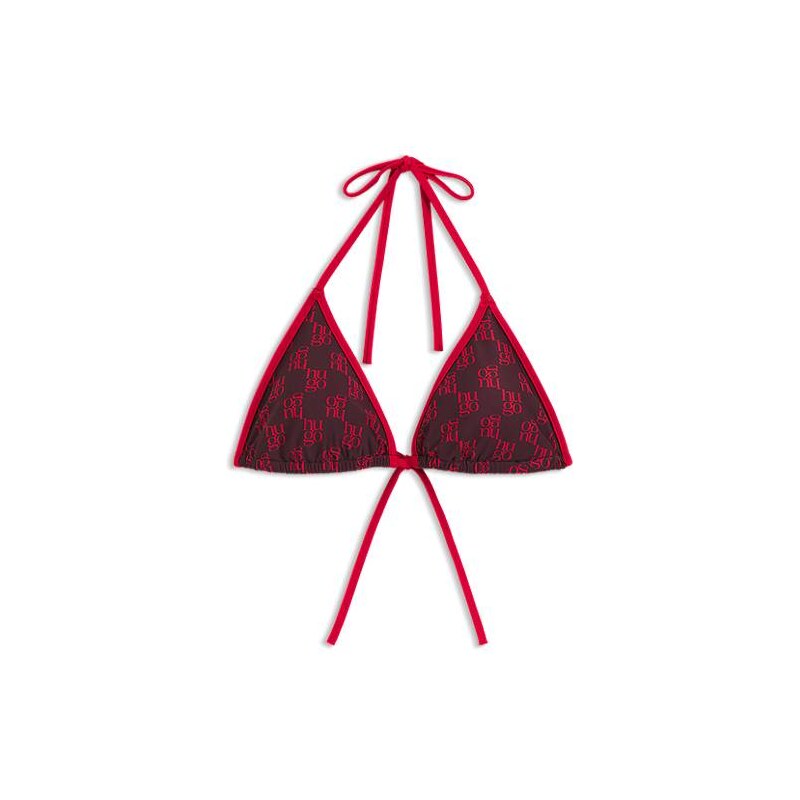 HUGO Triangle bikini top with stacked logos 113941071