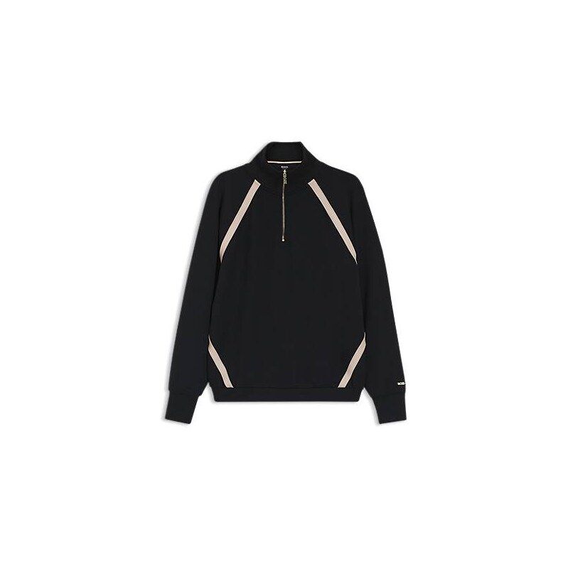 BOSS Zip-neck sweatshirt with contrast inserts 113941451