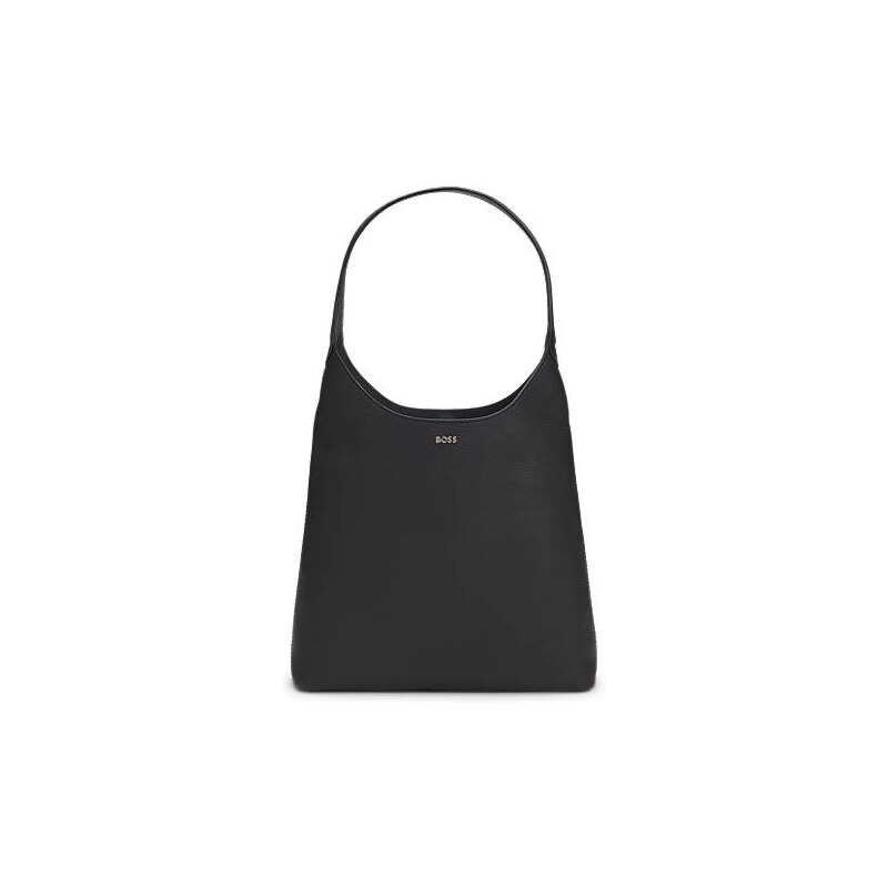 BOSS Hobo bag in leather with metallic logo lettering 113941642