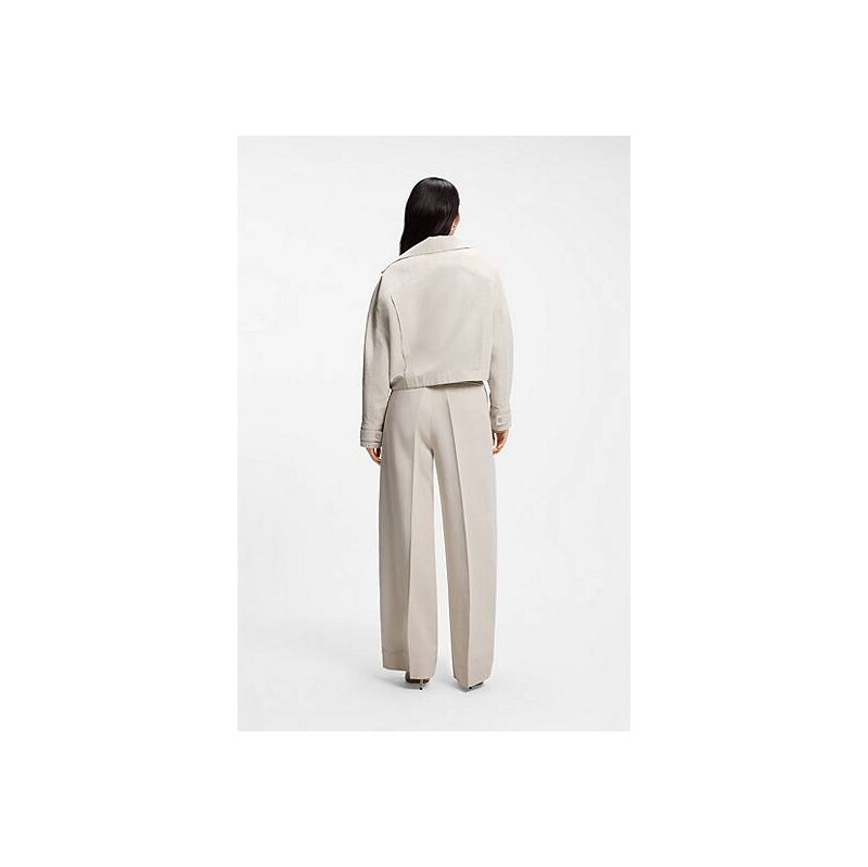 BOSS Relaxed-fit jacket in cotton-linen twill 113940741