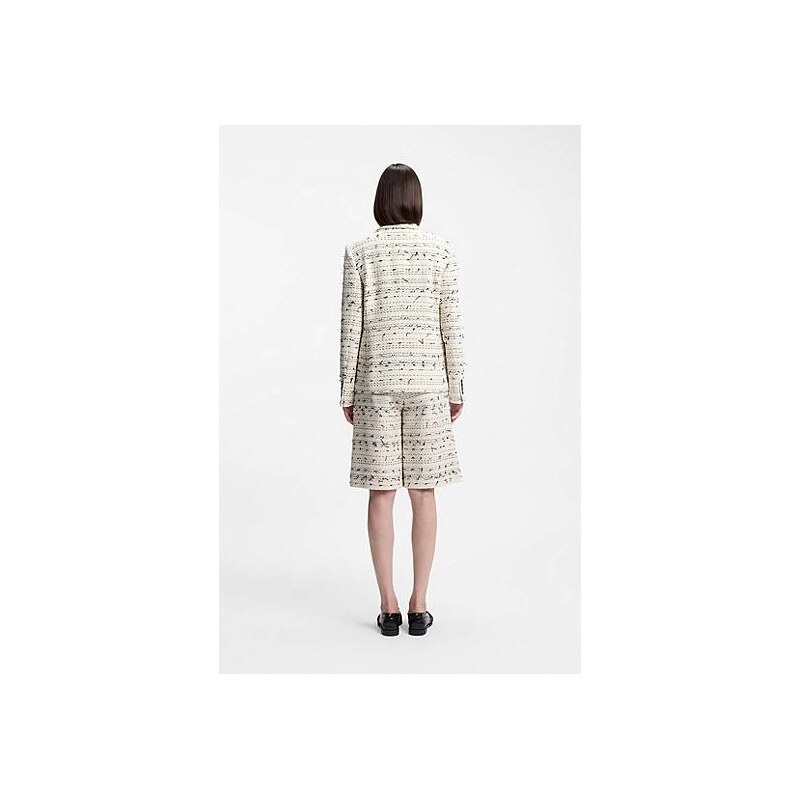 BOSS Regular-fit blazer in striped cotton-blend tweed 113940684