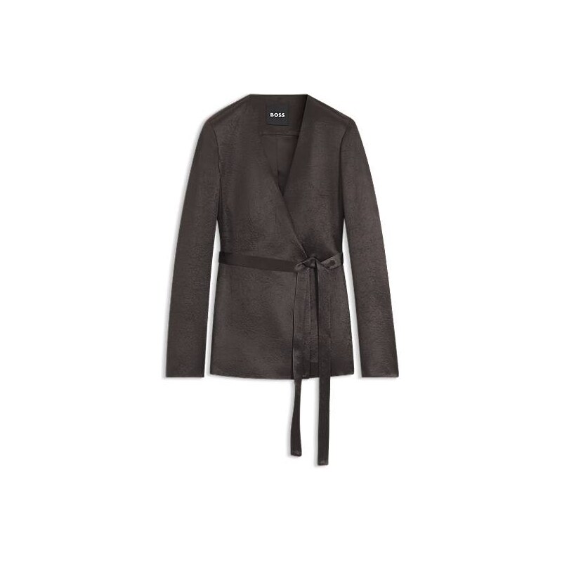 BOSS Slim-fit blazer in lustrous twill 114521106
