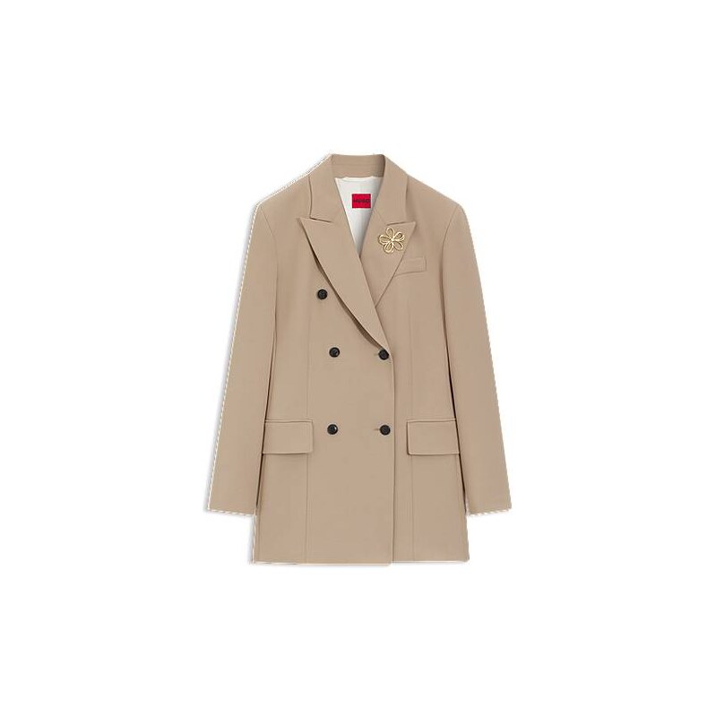 HUGO Double-breasted regular-fit blazer with hourglass shape 113941656